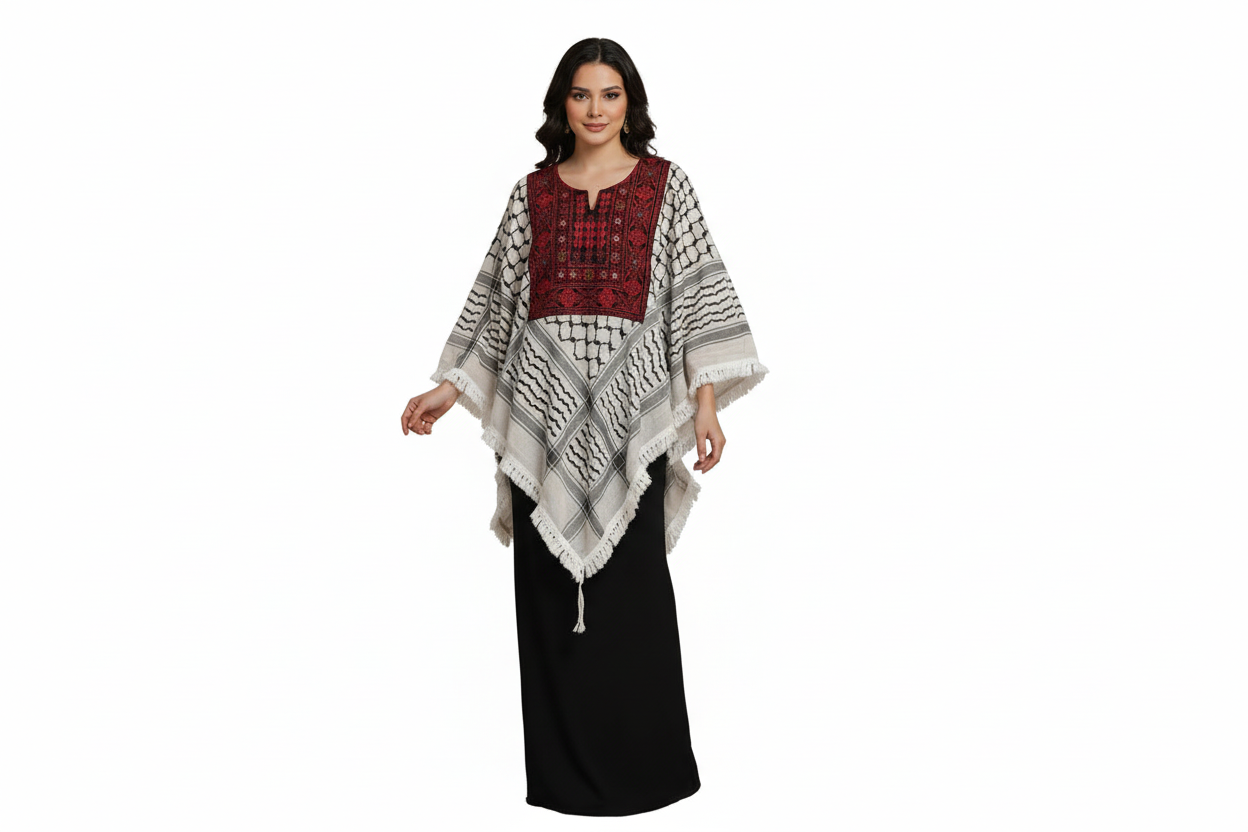 Traditional Kuffiyeh Poncho Shirt
