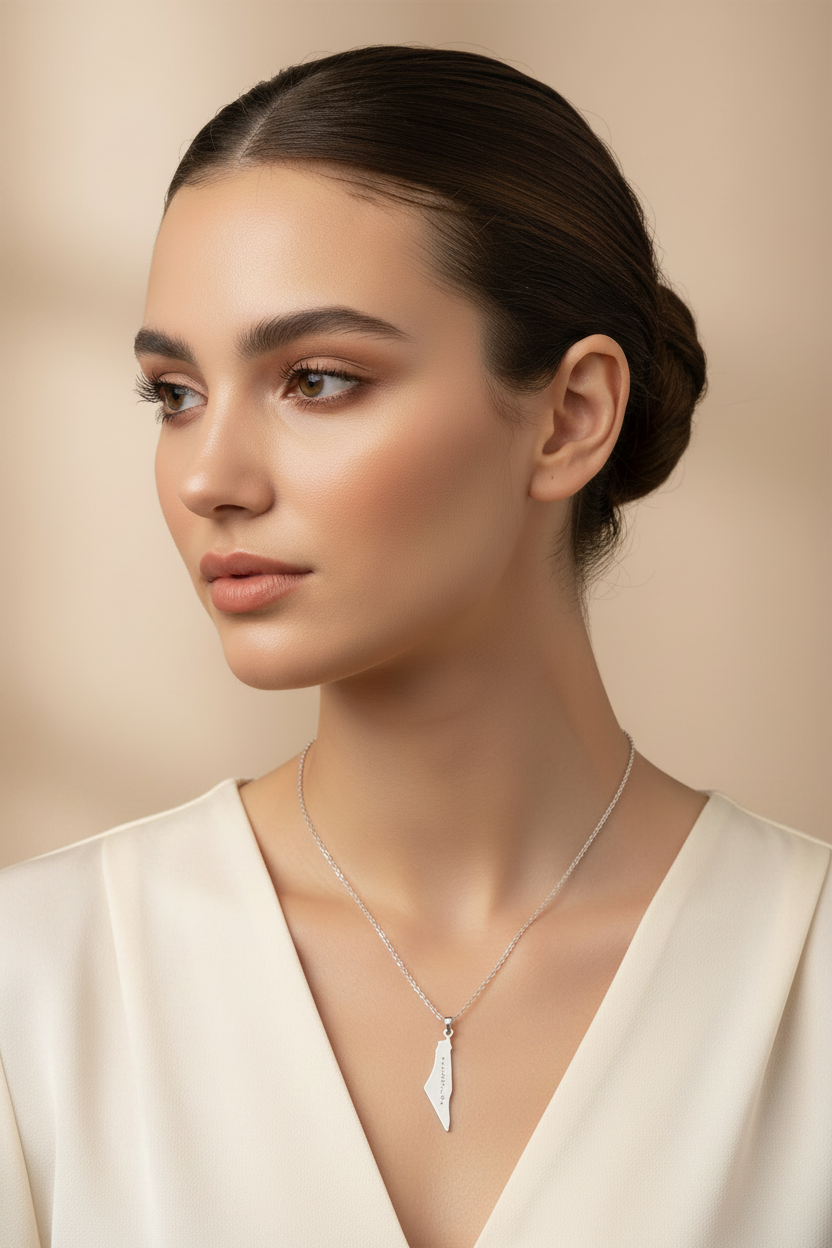 Silver Palestine Necklace