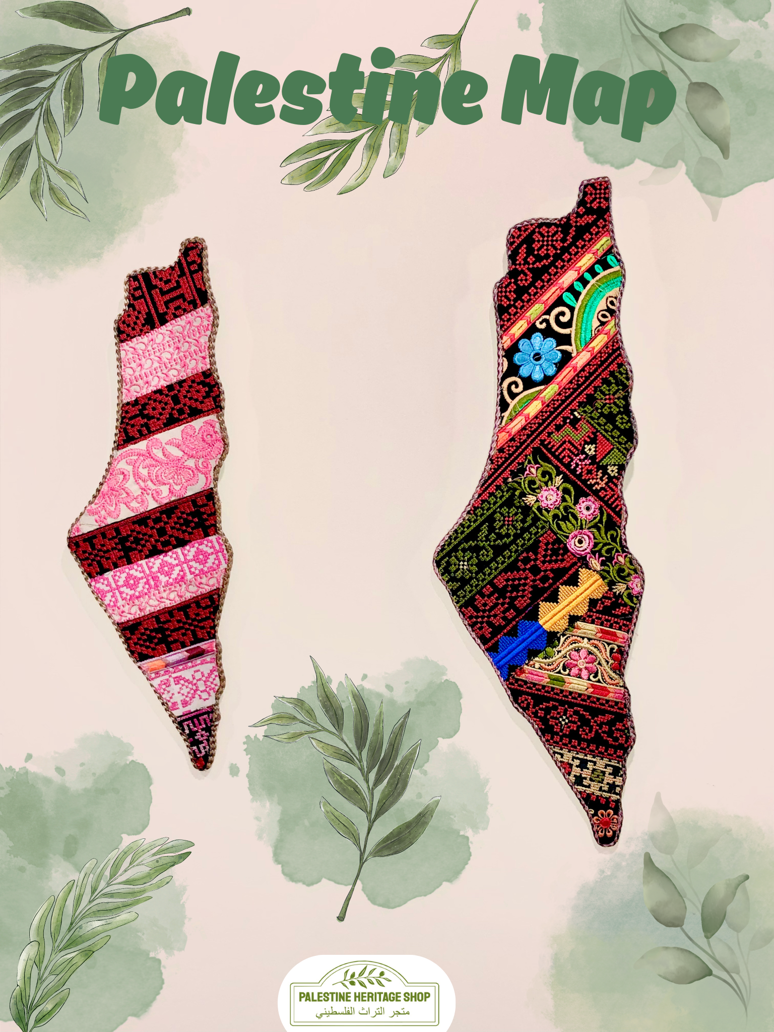Palestinian Map Pattern Tatreez Palestine Map – Palestine Heritage Shop