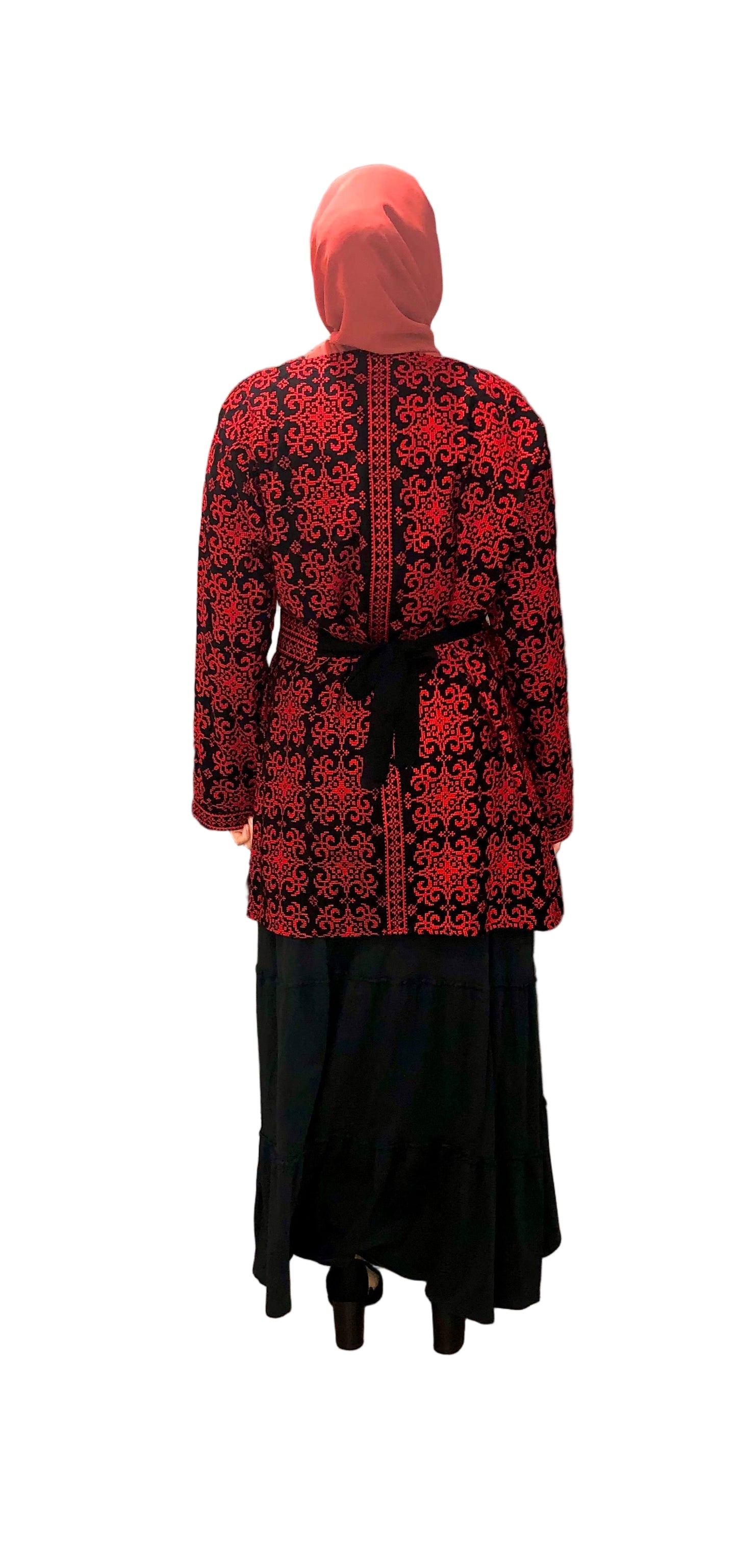 Short Traditional Palestinian Tatreez Jacket with belt