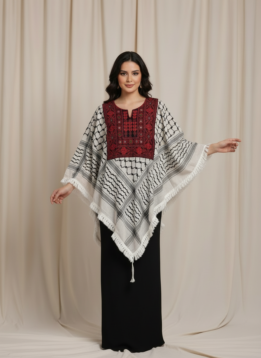 Traditional Kuffiyeh Poncho Shirt