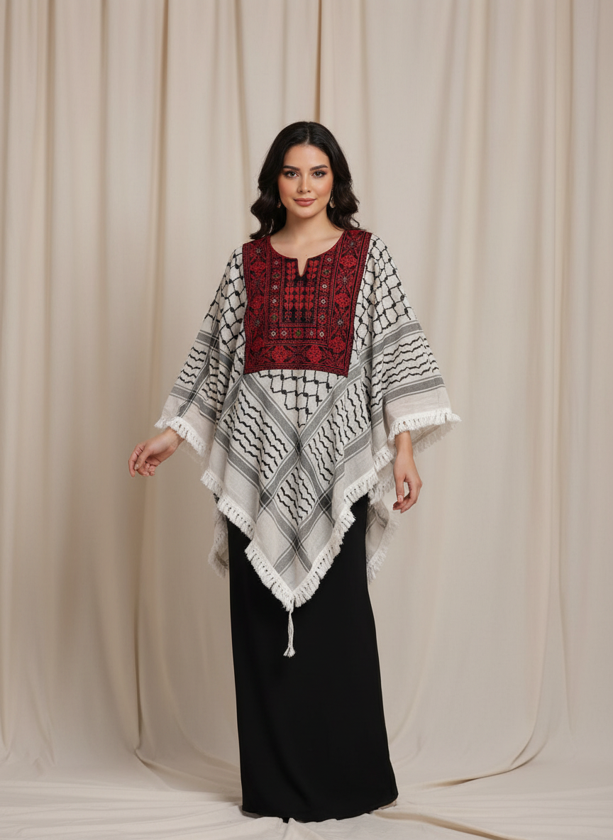Traditional Kuffiyeh Poncho Shirt