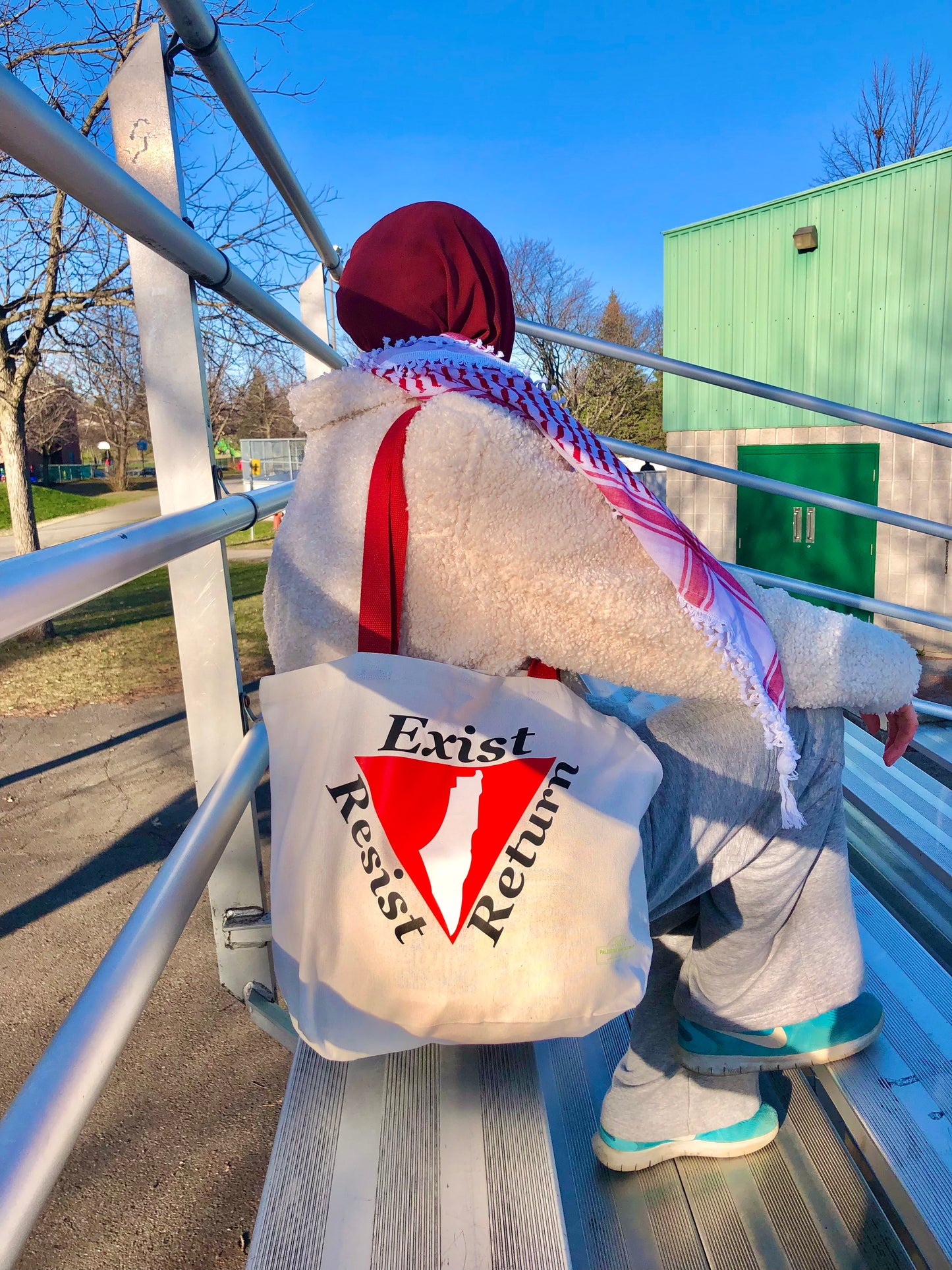 White Resistance Triangle Tote