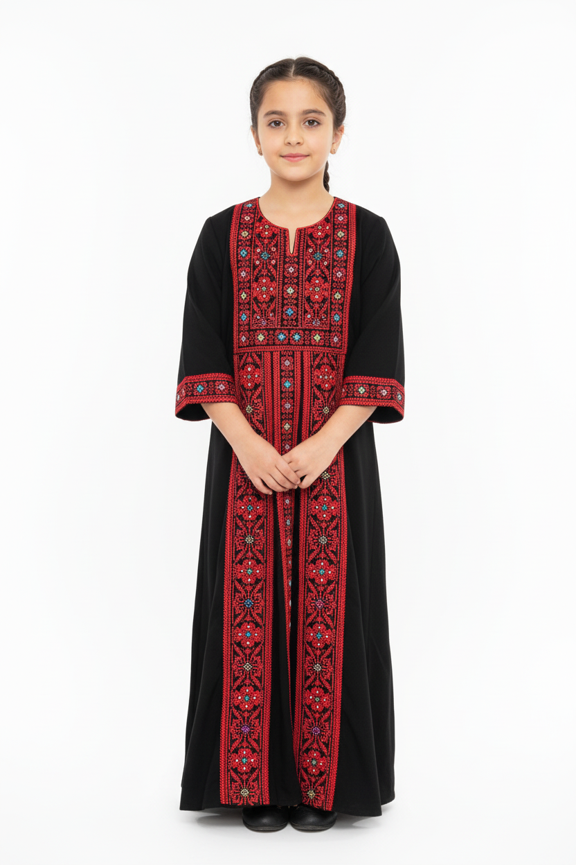 Kids Traditional Palestinian Tatreez Dress